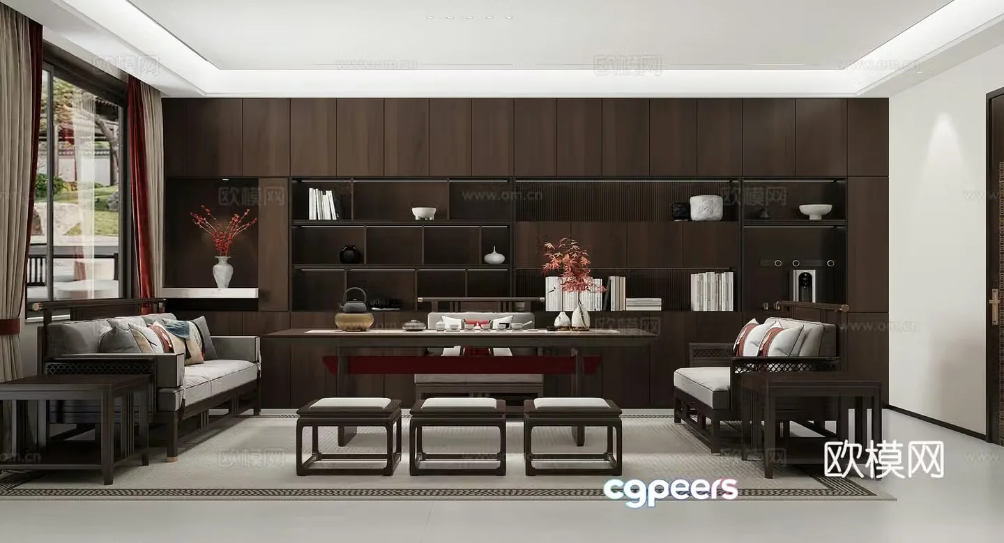 Chinese study room 3D model