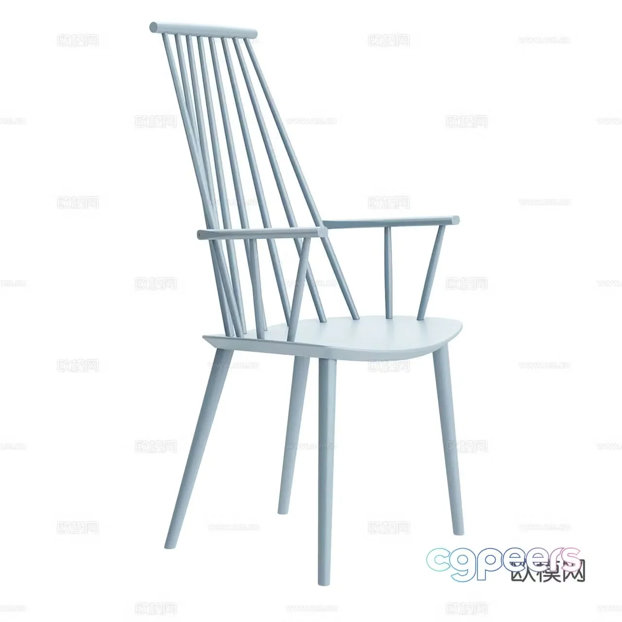 Hay J110 Classic Leisure Chair Nordic Leisure Chair Armchair Oak Chair 3D Model