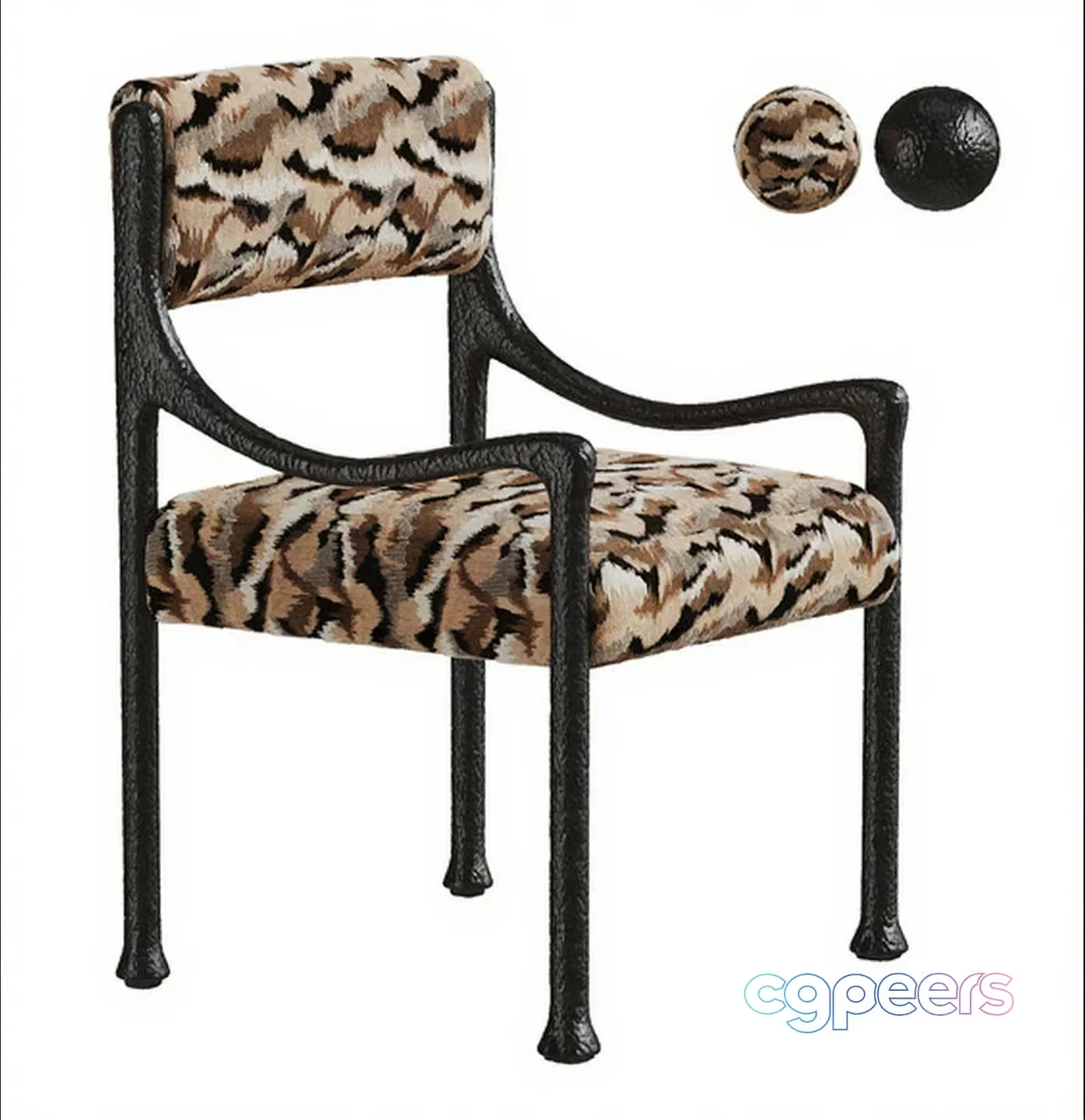 A Black And Tan Chair 3D Model – 3639 – CORONA Render