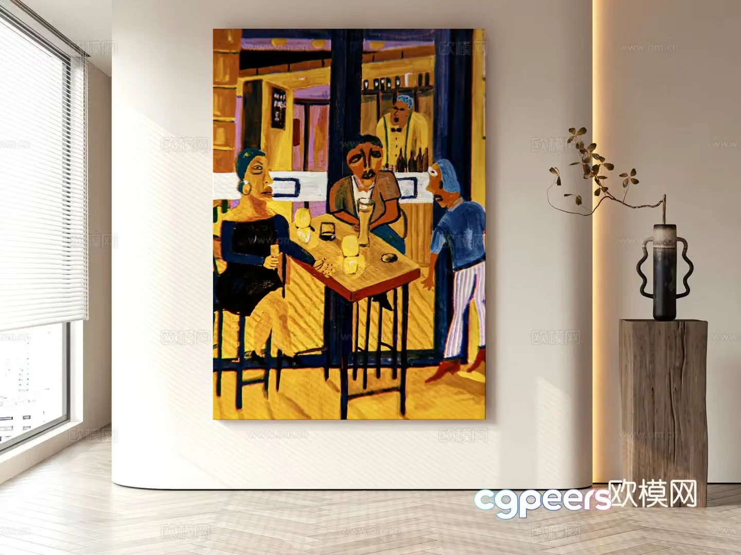 Modern abstract painting decorative painting 3d model