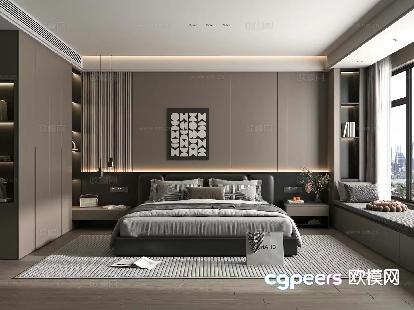Italian bedroom master bedroom 3d model