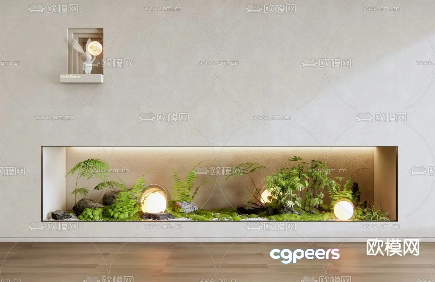 Courtyard sketch indoor landscaping micro-terrain 3D model