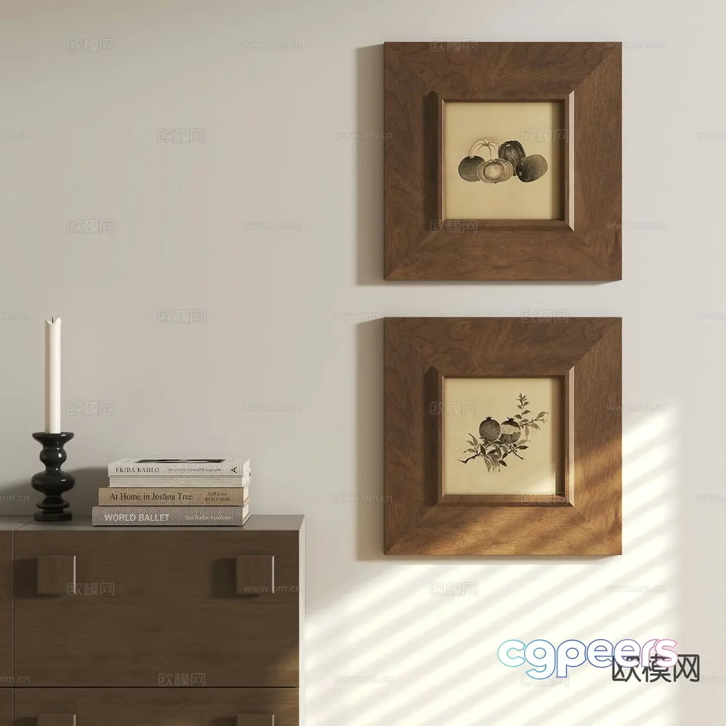 Medieval style hanging painting decorative painting 3d model