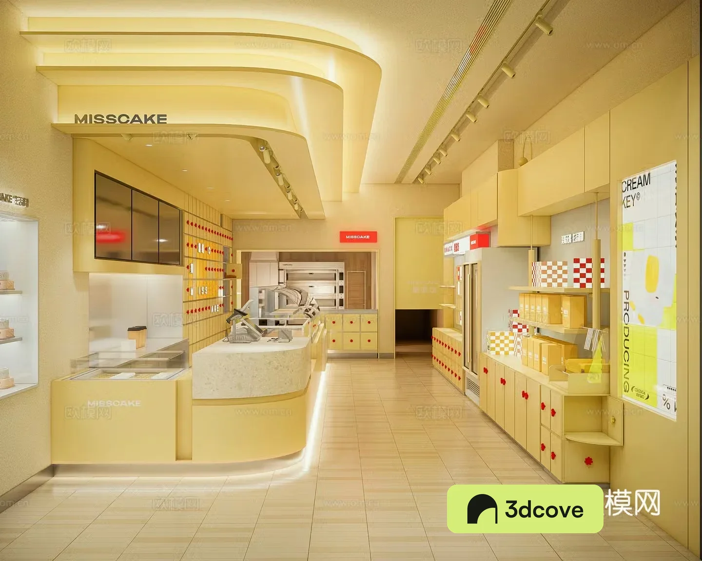 Modern creamy bakery dessert shop cake shop cafe