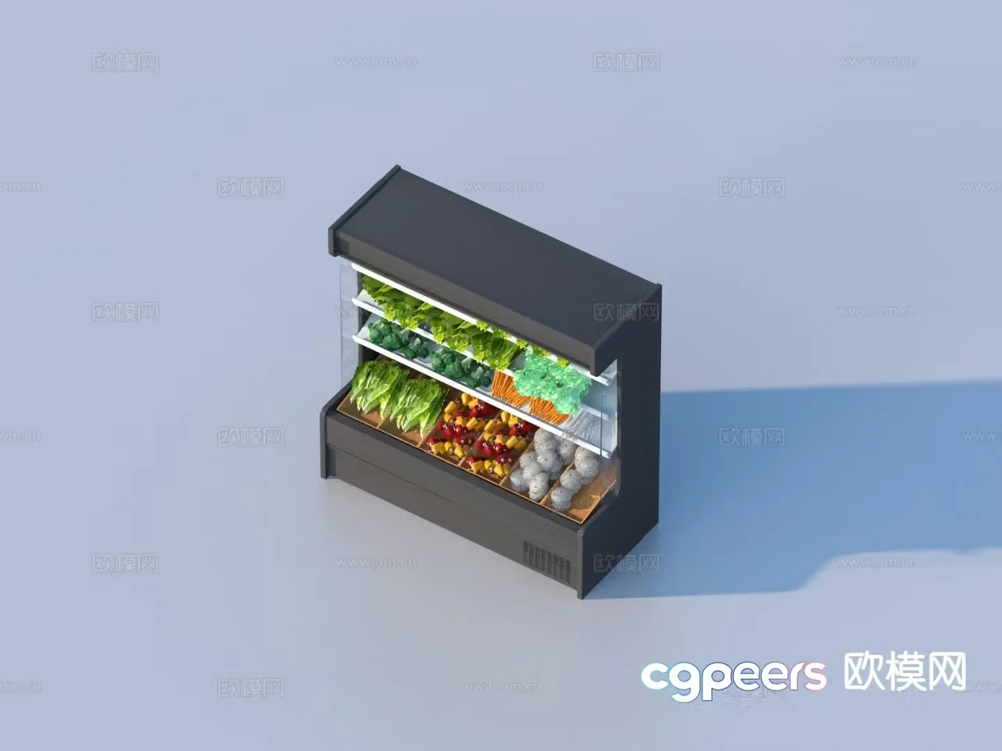 Fruit and vegetable cabinet vegetable shelf 3d model