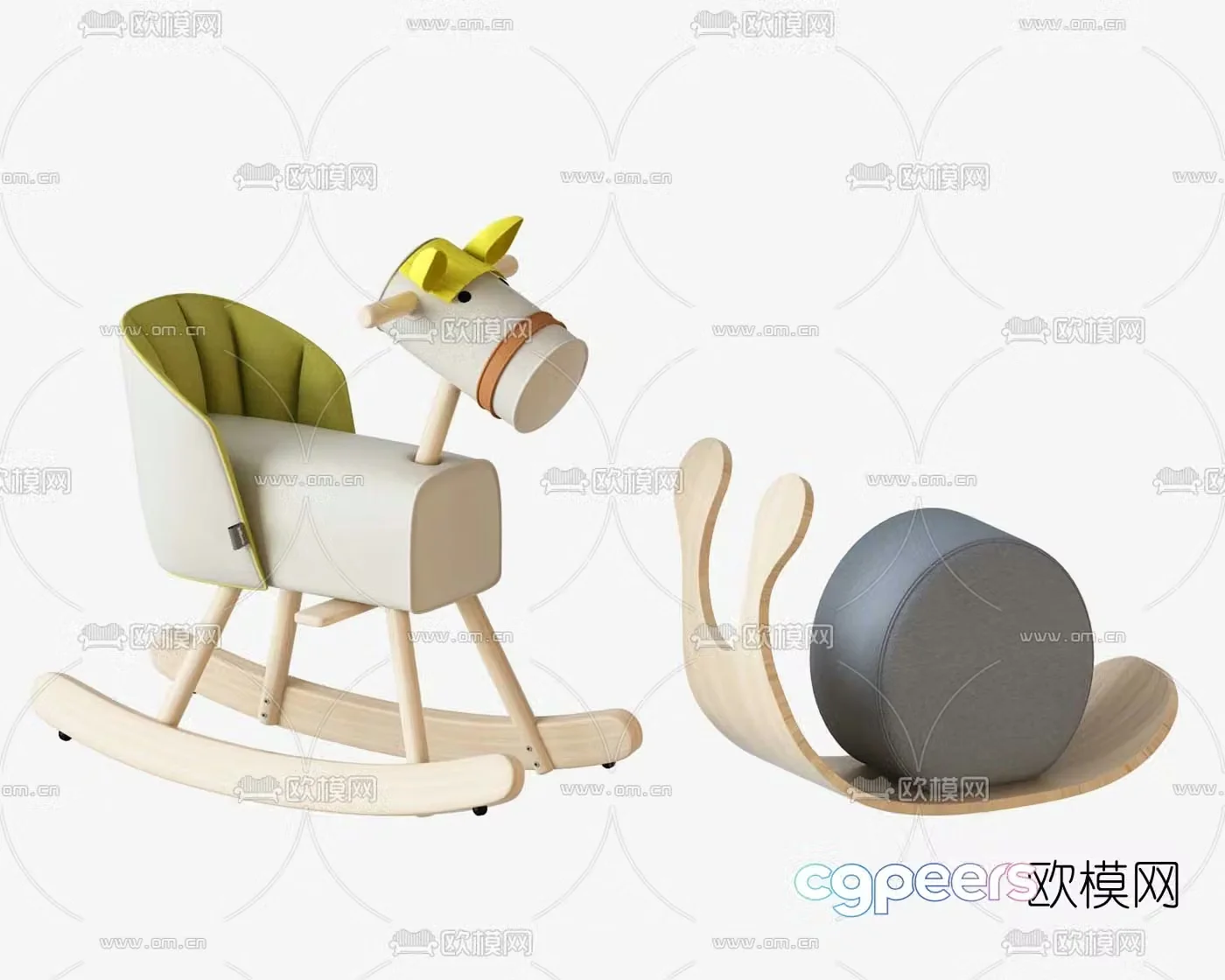 Modern children’s rocking rocking chair 3d model