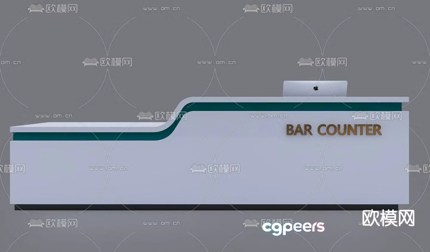 Office reception desk information desk 3d model
