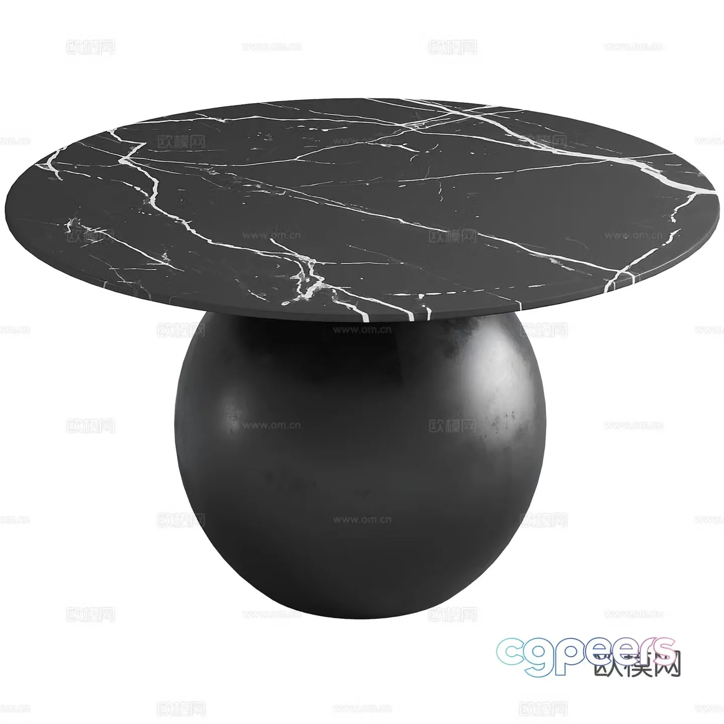 Modern restaurant dining table round dining table 3d model