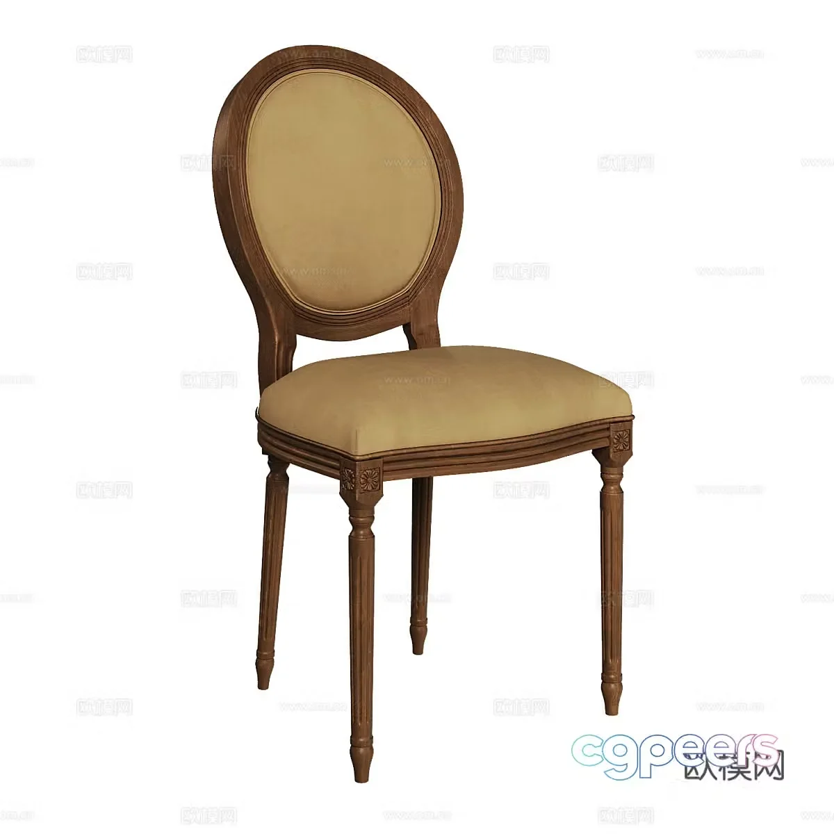 American simple single chair chair simple single chair casual chair living room chair 3d model