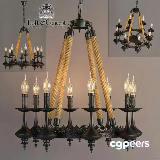 3ds Max Free – Chandelier 8-Light Rustic Chandelier
