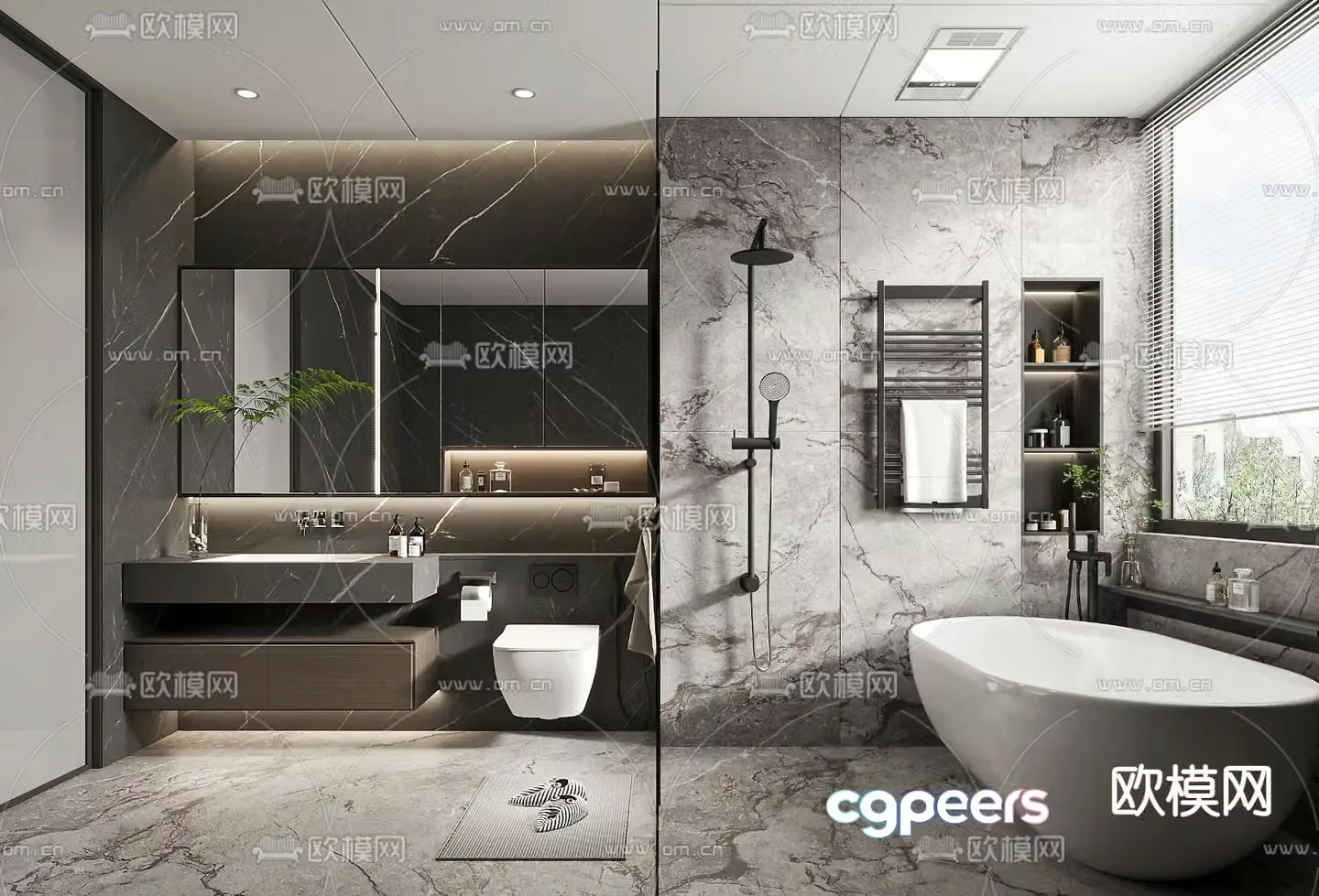 Modern bathroom bathroom 3d model