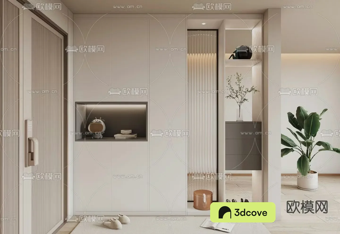 Entrance shoe cabinet partition