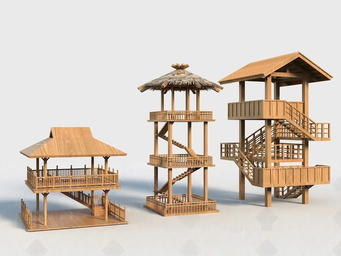 Wooden Structures 3D Model – 11244 – VRAY Render
