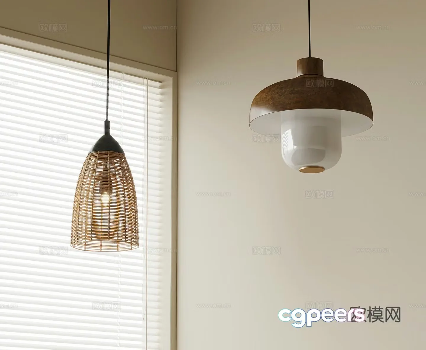 24 small chandeliers Wasabi chandeliers Fishing Line Chandeliers Rattan chandeliers 3D model