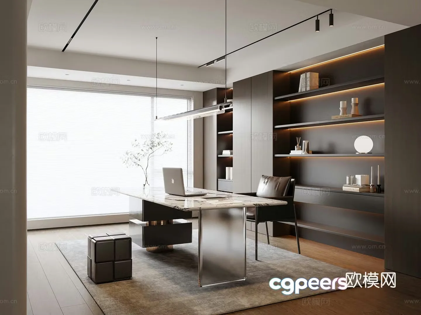 Modern Italian home study 3D model