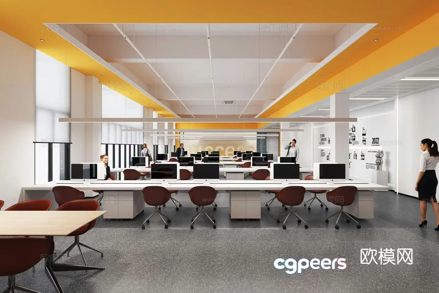 Modern public office area office 3d model