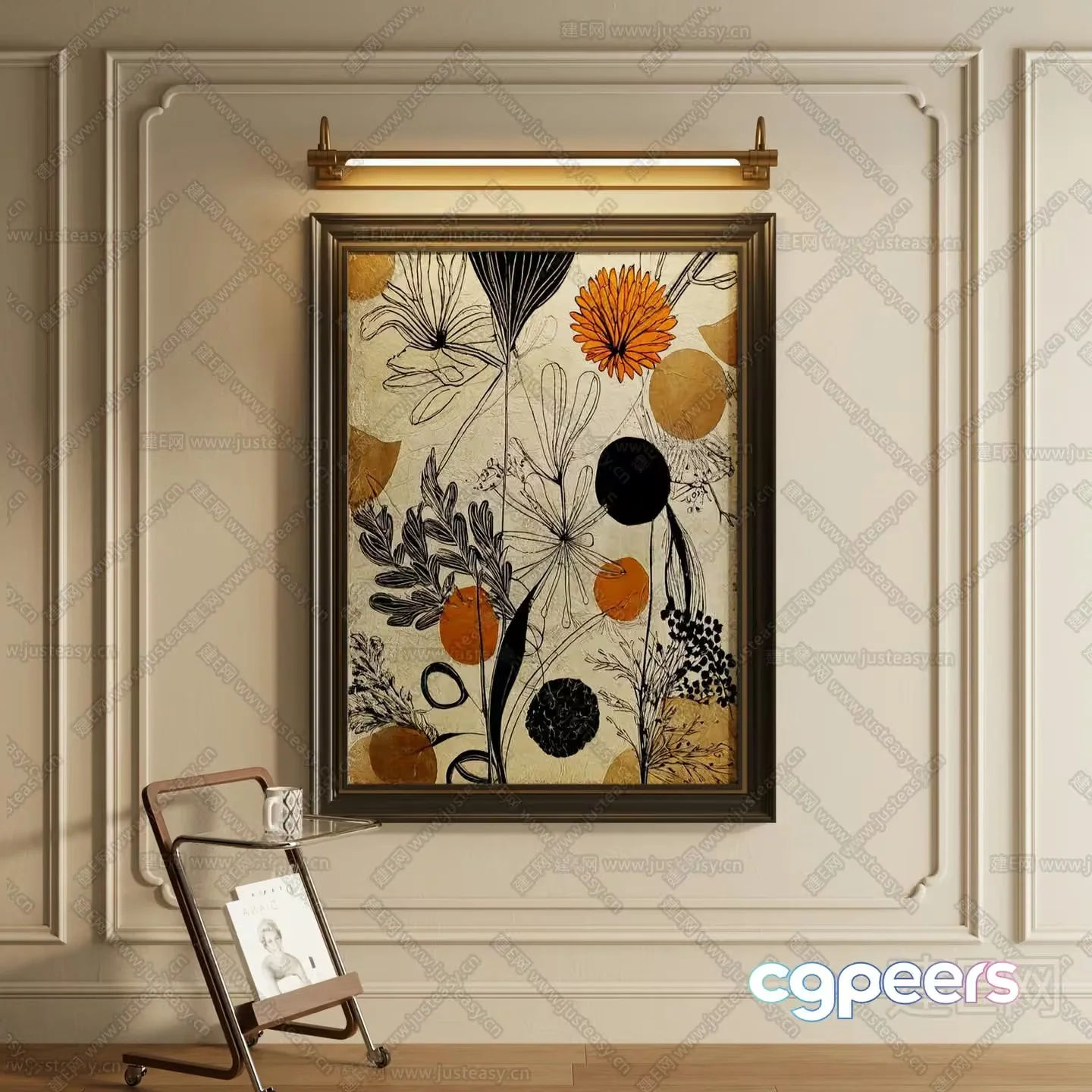 A Floral Painting 3D Model – 23703 – VRAY Render