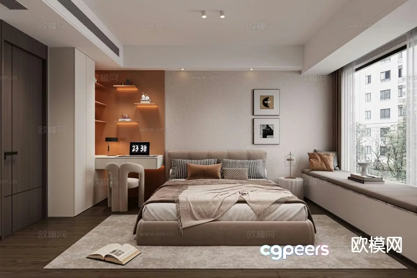 Modern bedroom master bedroom 3d model