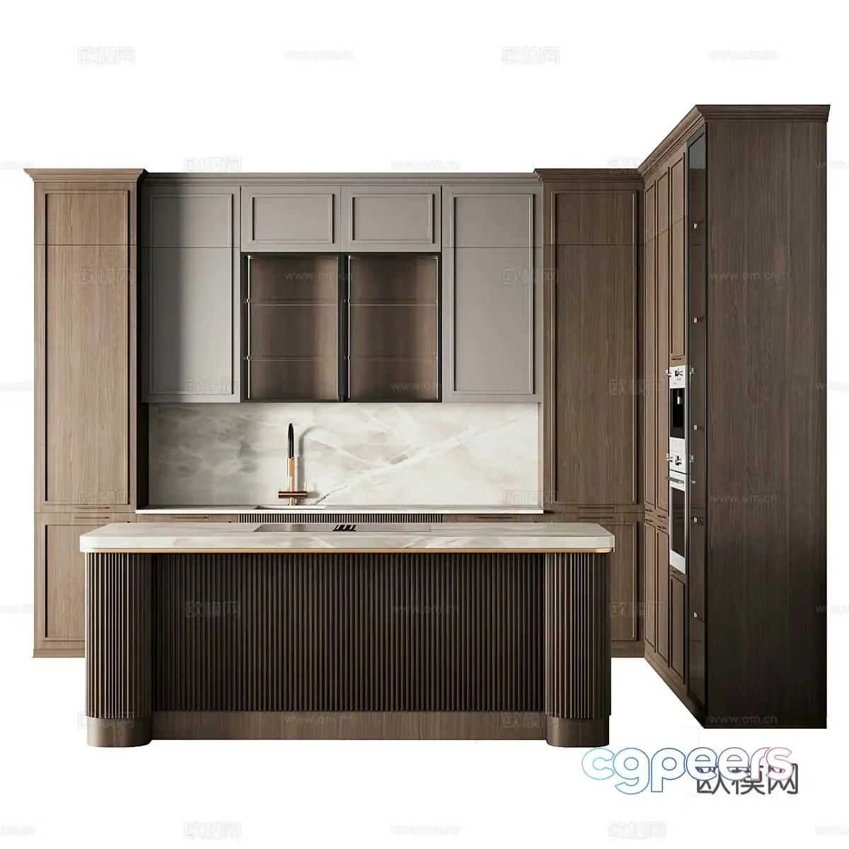 New Chinese style light luxury cabinet 3D model