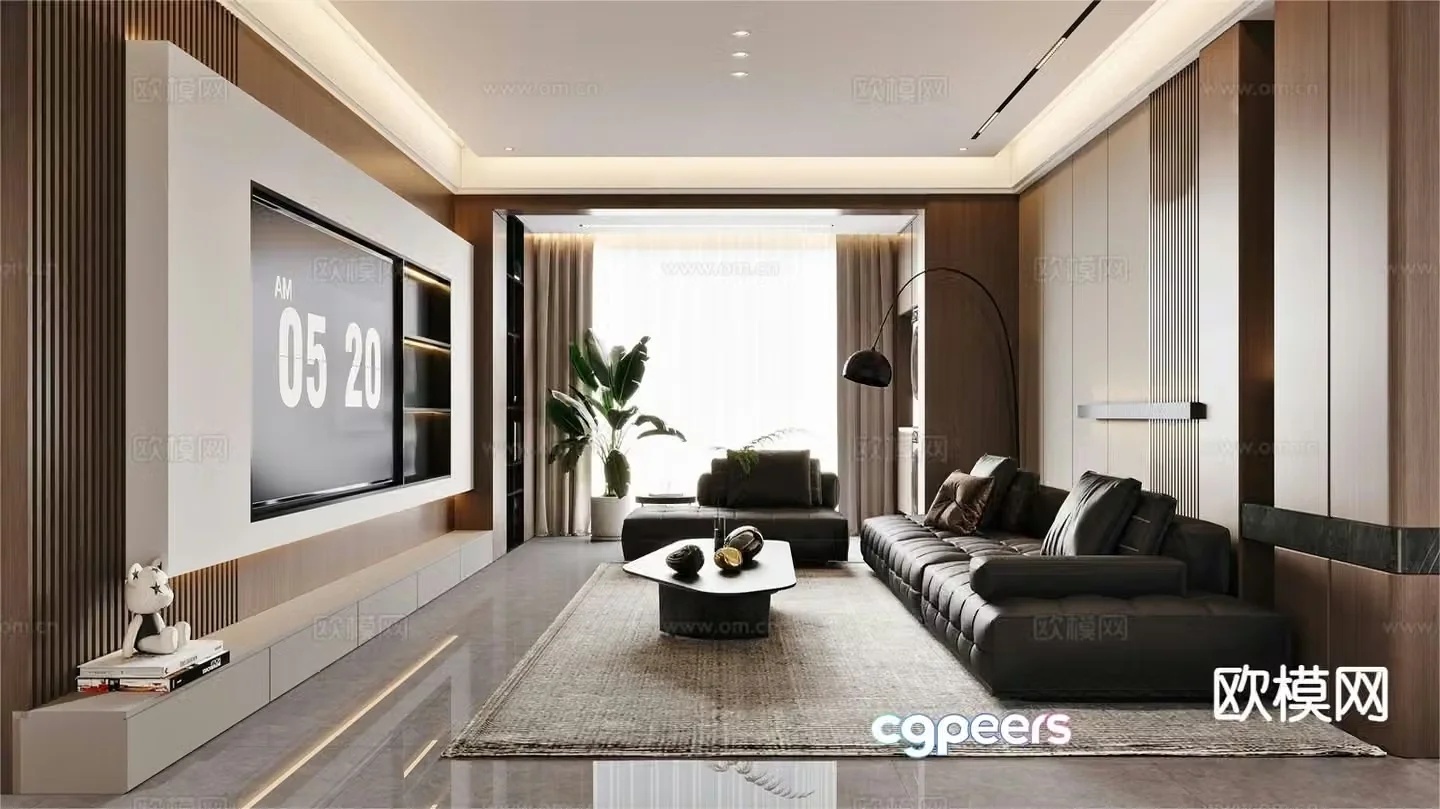 Light luxury living room 3D model