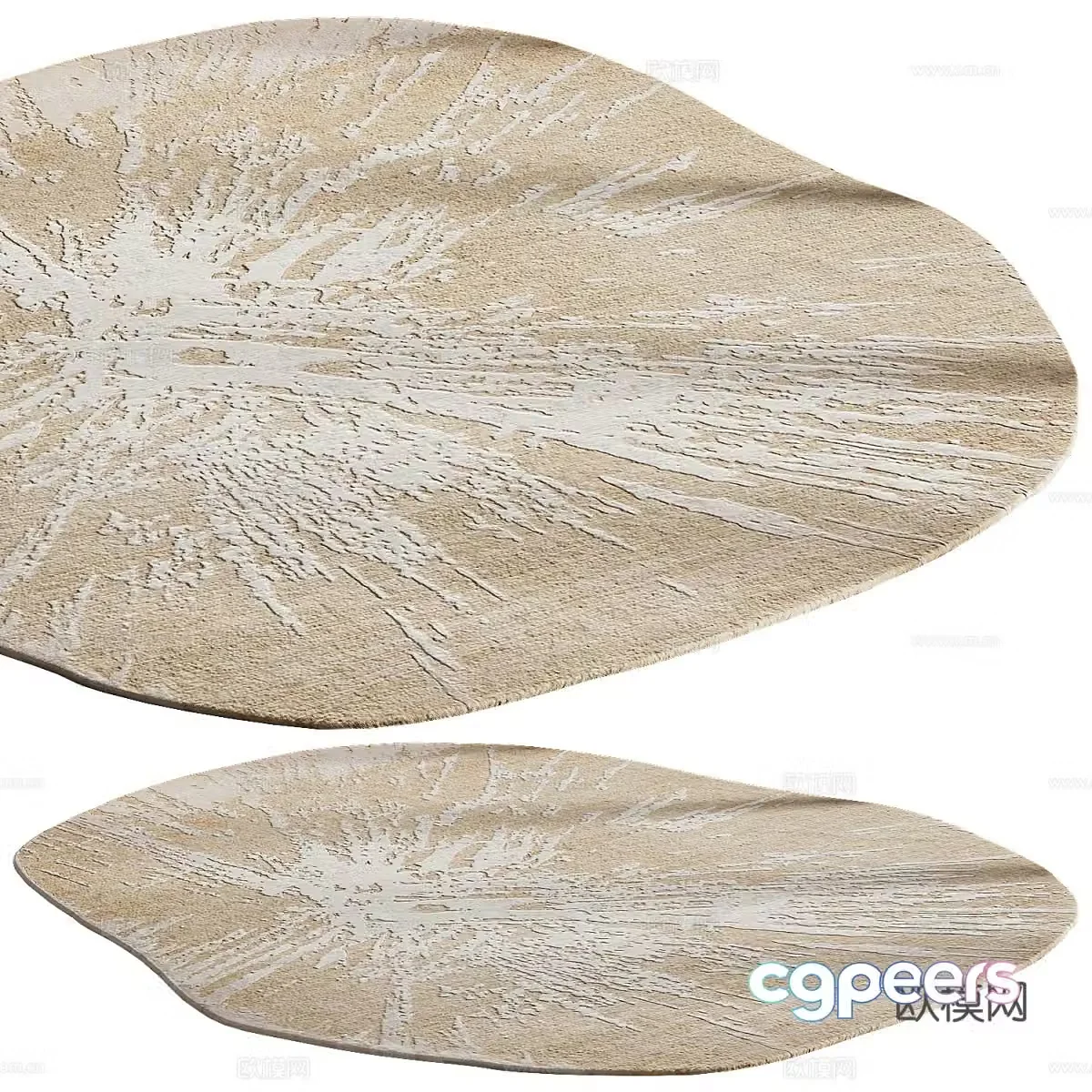 Special-shaped carpet Irregular carpet 3D model