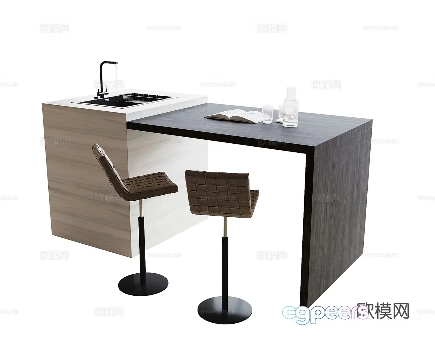 Modern bar chair 3d model