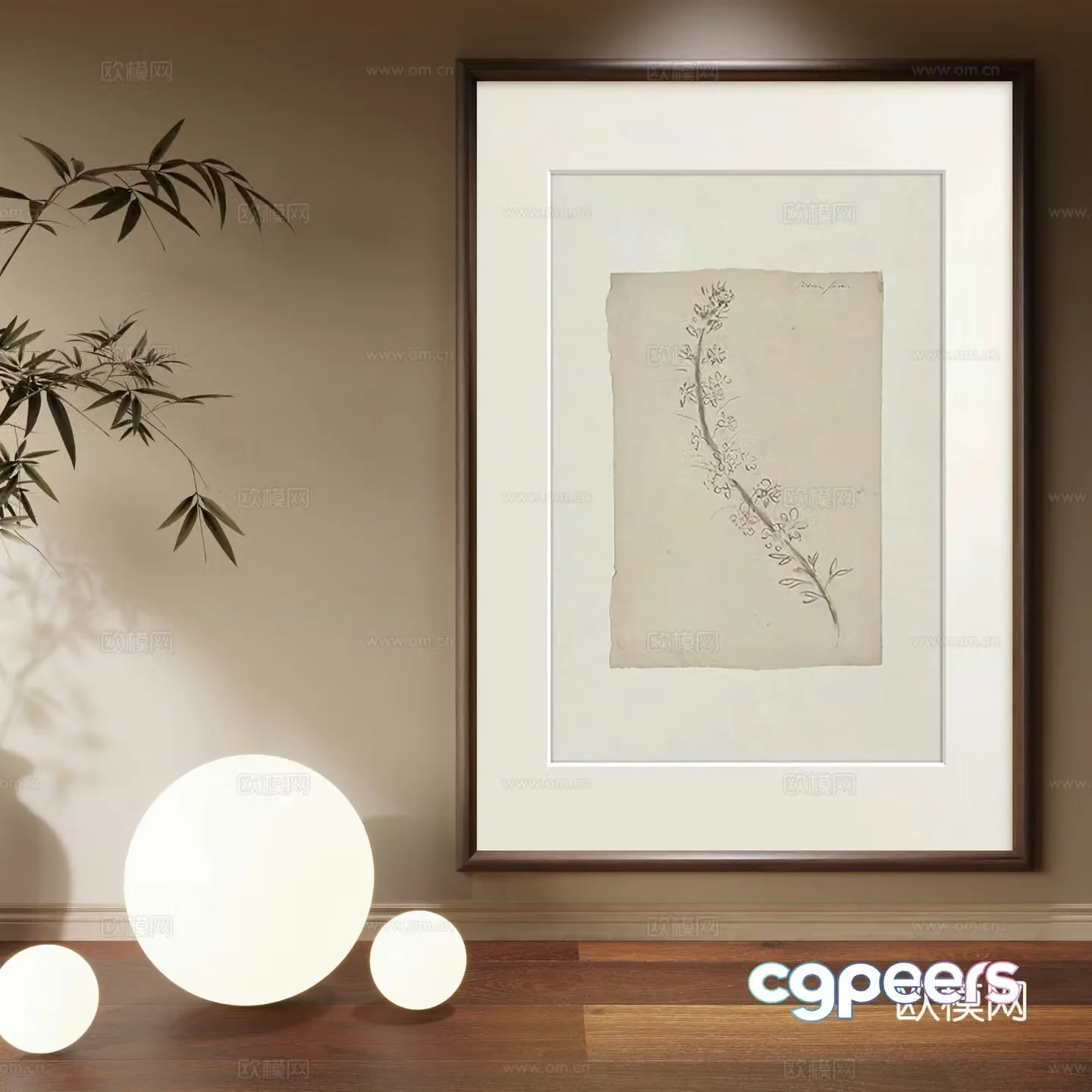 Middle-aged style hanging paintings decorative paintings 3D model