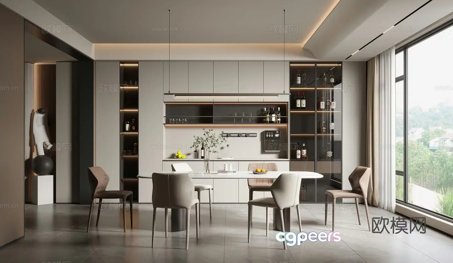 Modern restaurant 3d model