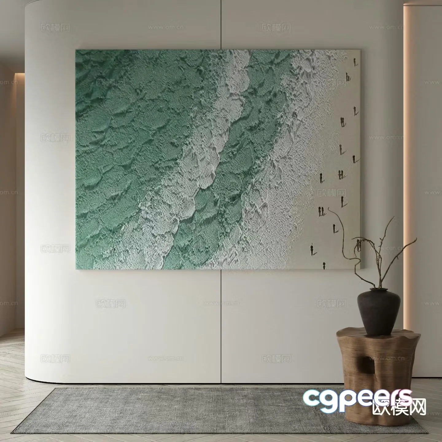 Modern art painting texture painting decorative painting 3d model