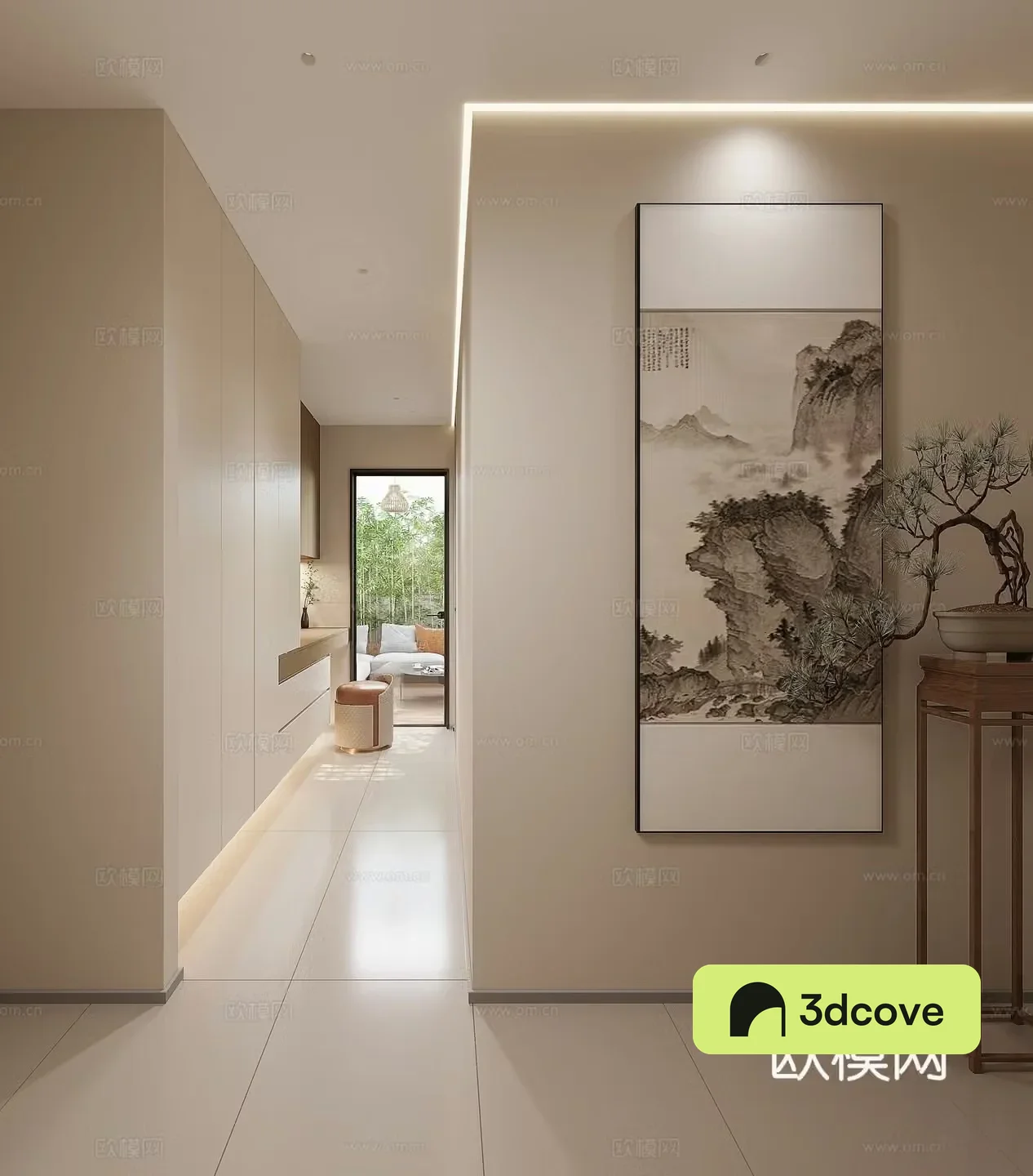 New Chinese style entrance corridor