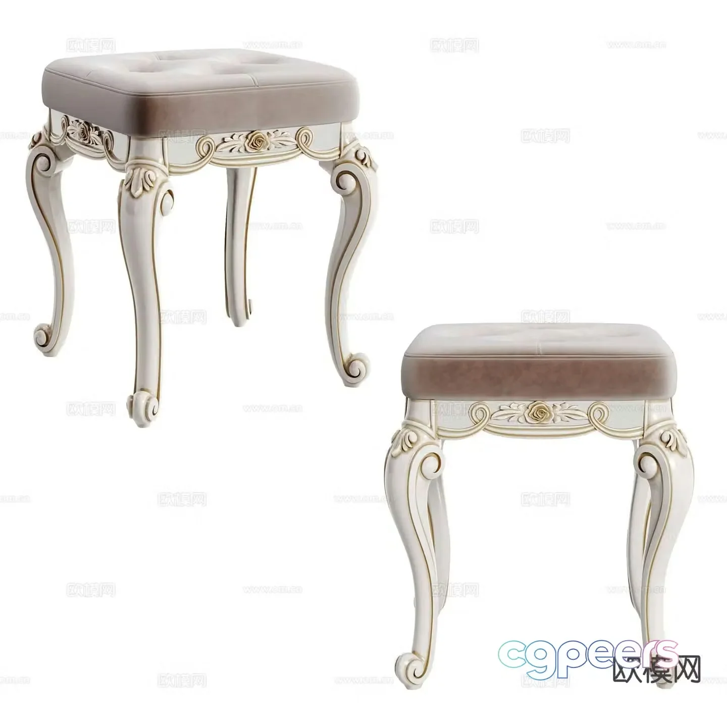 European stool sofa stool 3d model