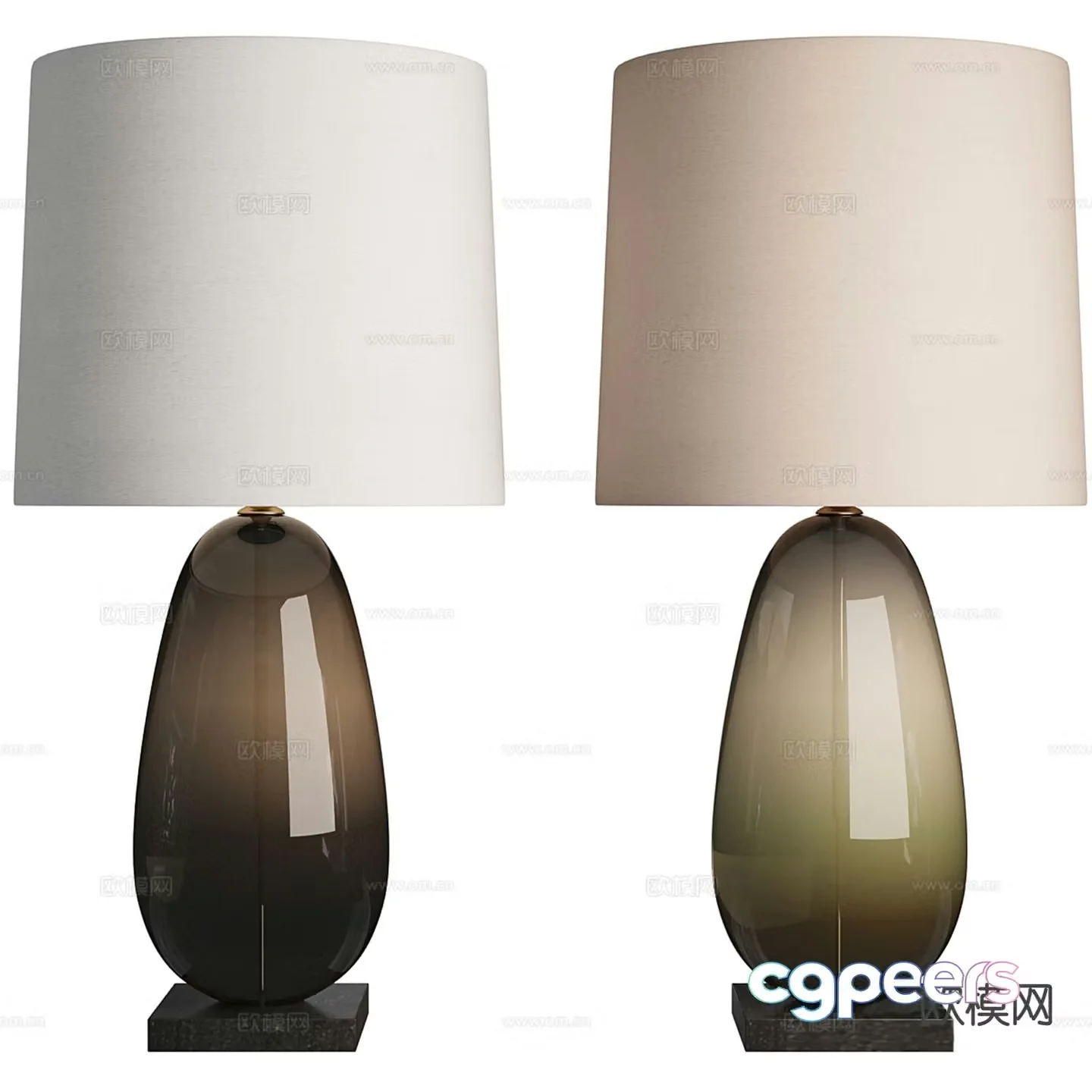 Modern glass table lamp 3d model