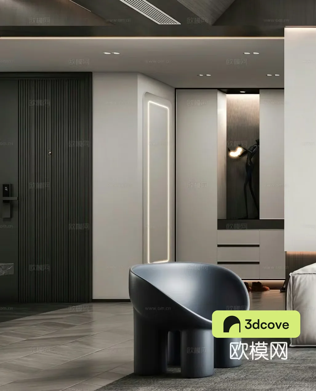 Modern casual chairs shoe cabinets ornaments decorations Italian black white and gray simple side table