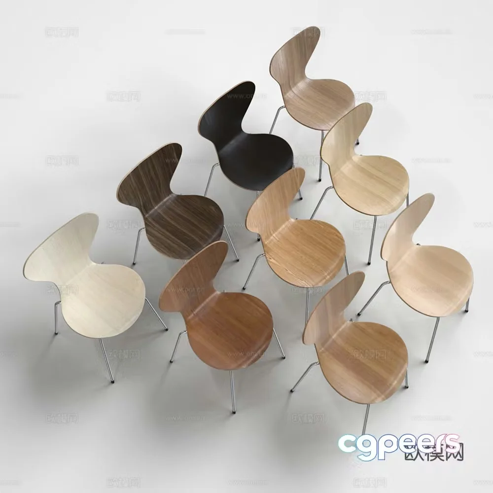 Fritz Hansen modern chair dining chair 3d model