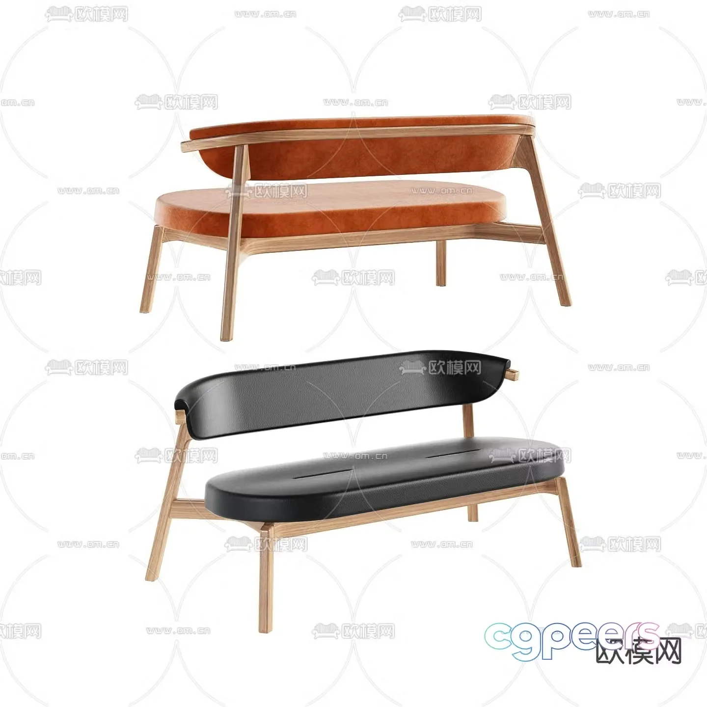 Modern chair bench lounge chair 3d model