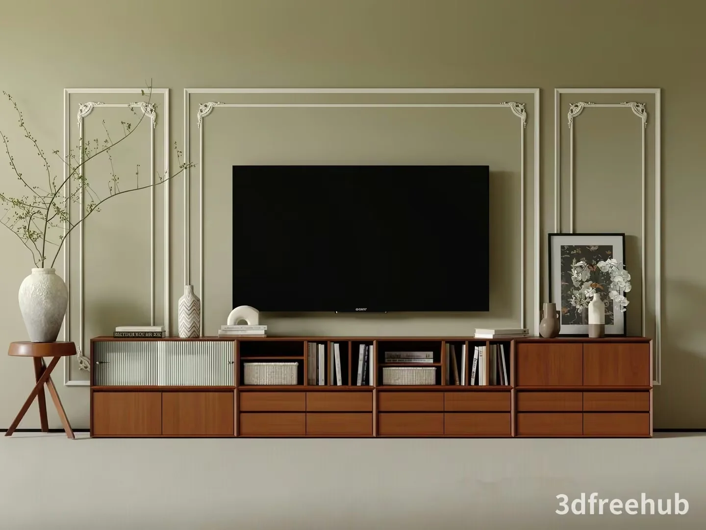 Modern Tv Stand 3D Model – 20159 – VRAY Render