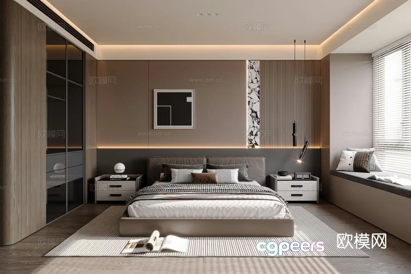Italian style bedroom master bedroom 3d model