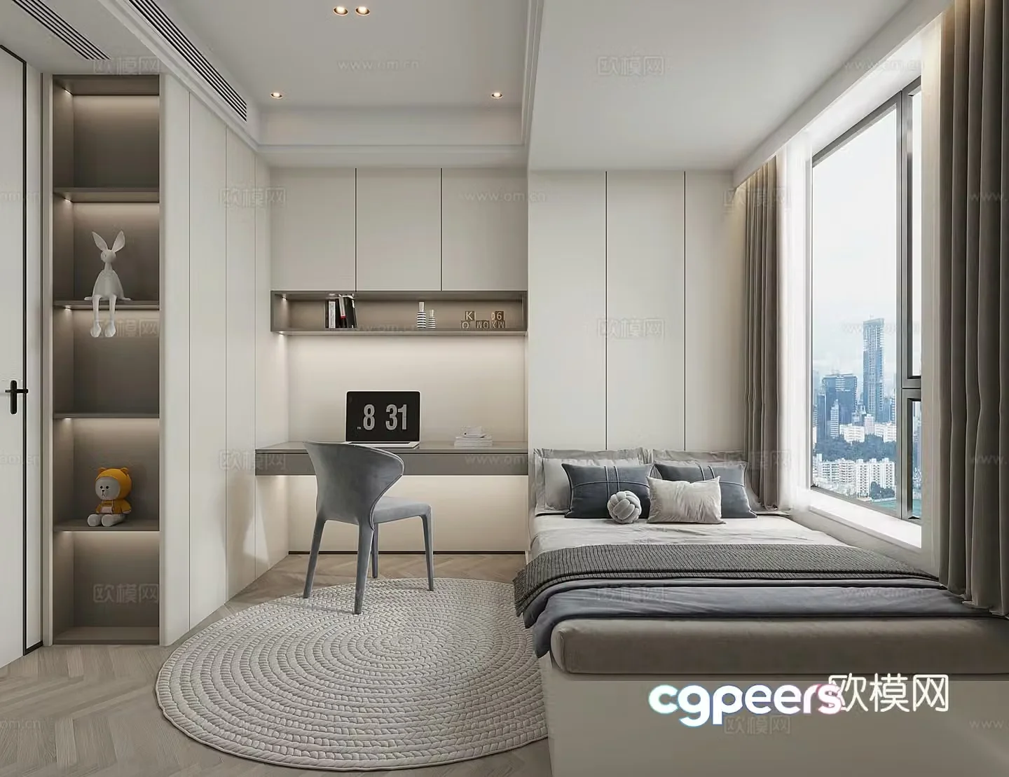 Modern tatami bedroom 3d model