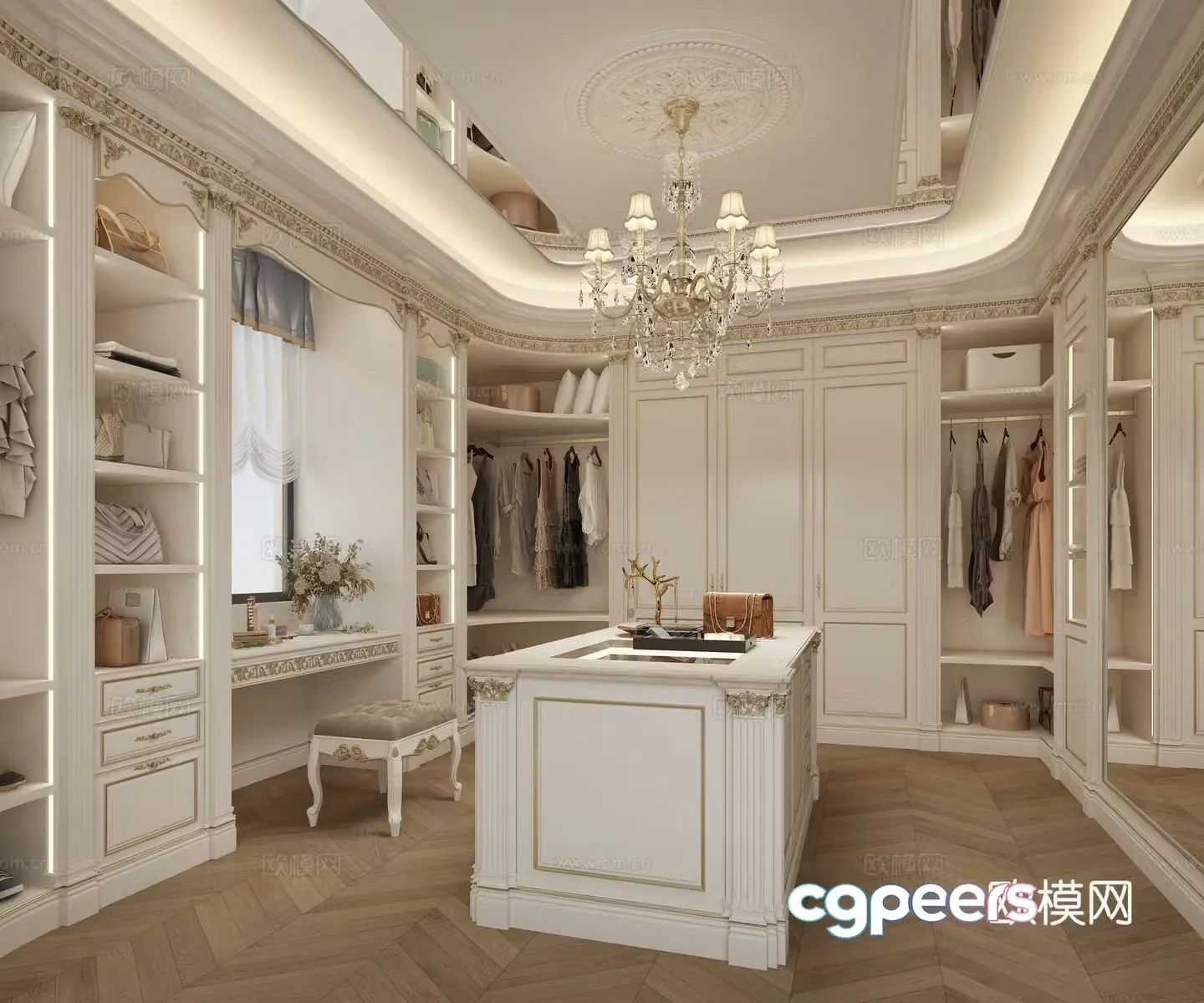 French villa cloakroom 3d model