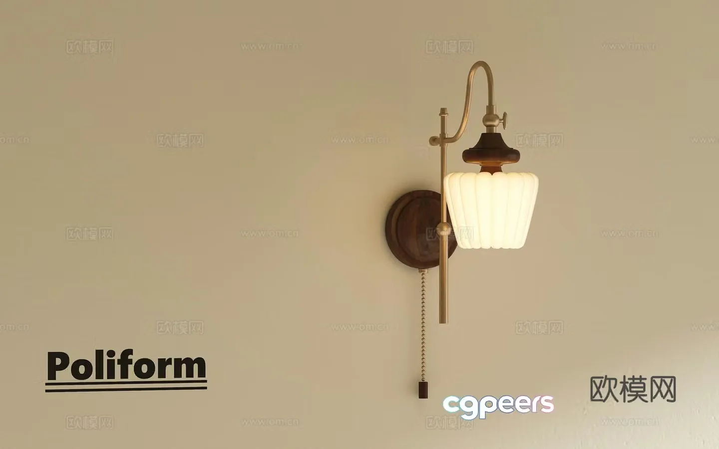 French retro wall lamp Medium retro wall lamp American retro wall lamp Bedside wall lamp Gold 3D model