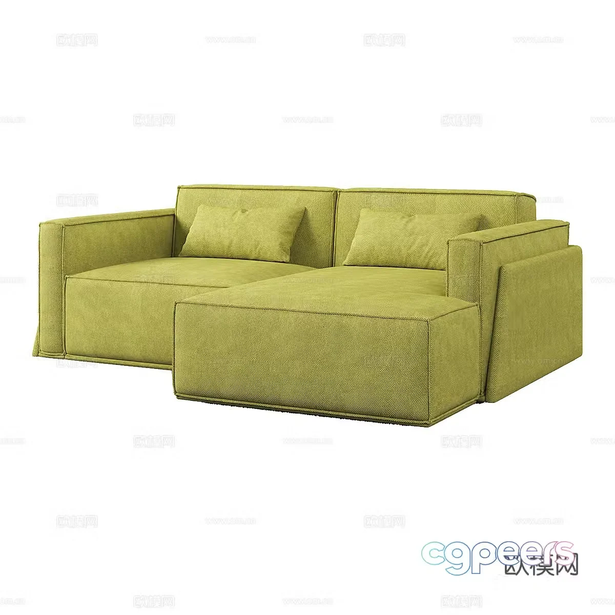 Simple double sofa 3d model
