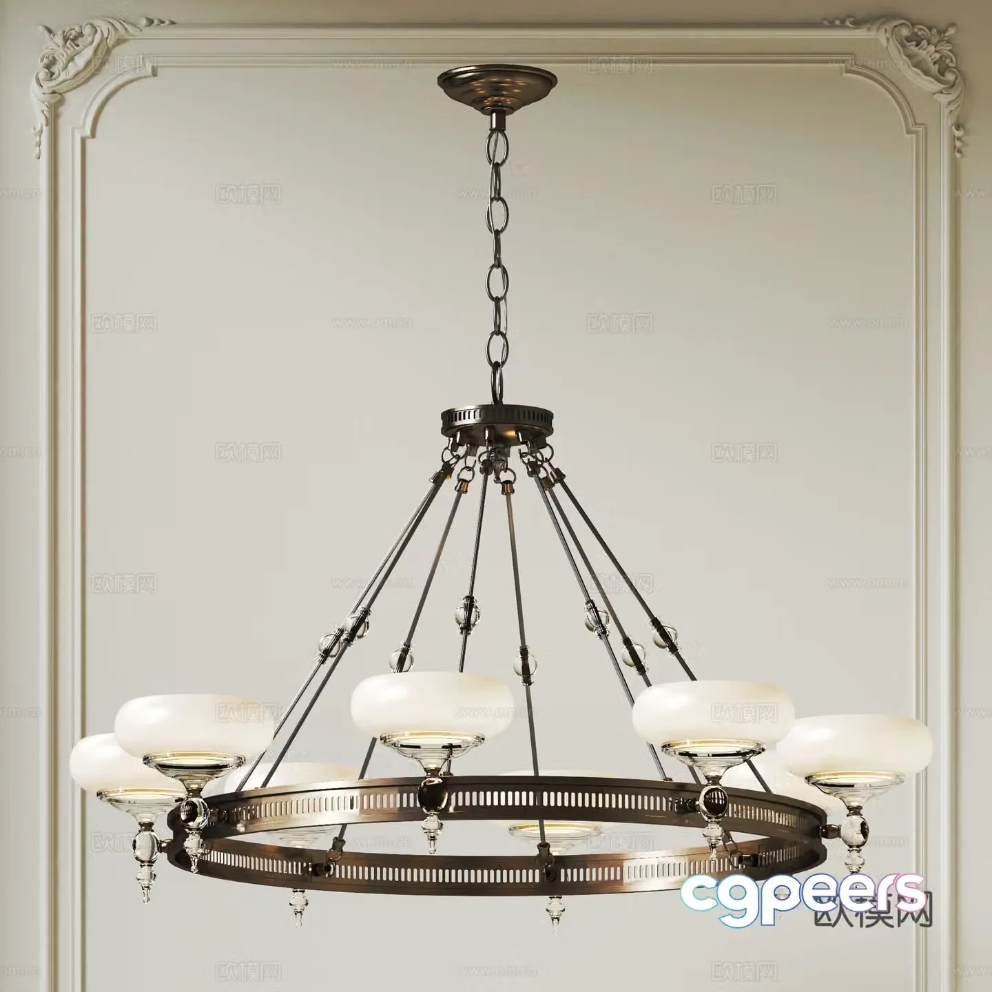 American metal glass chandeliers living room chandeliers dining room chandeliers bedroom chandeliers medieval style chandeliers 3D model