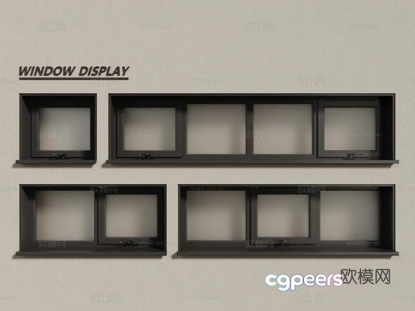 Modern windows aluminum alloy windows casement windows floor-to-ceiling windows 3d model