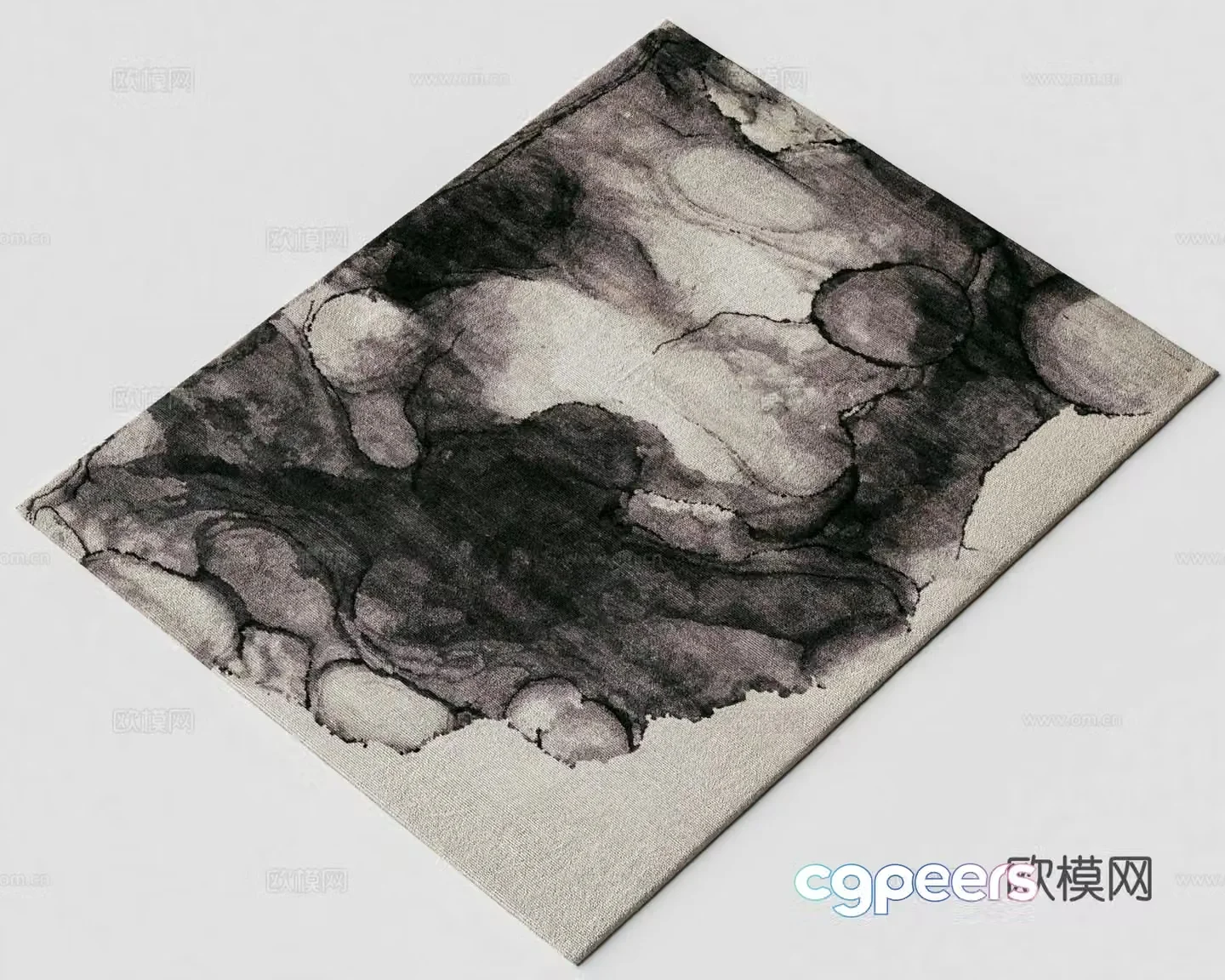 New Chinese carpet Rectangular carpet Printed carpet Tie-dye carpet Fabric carpet 3D model