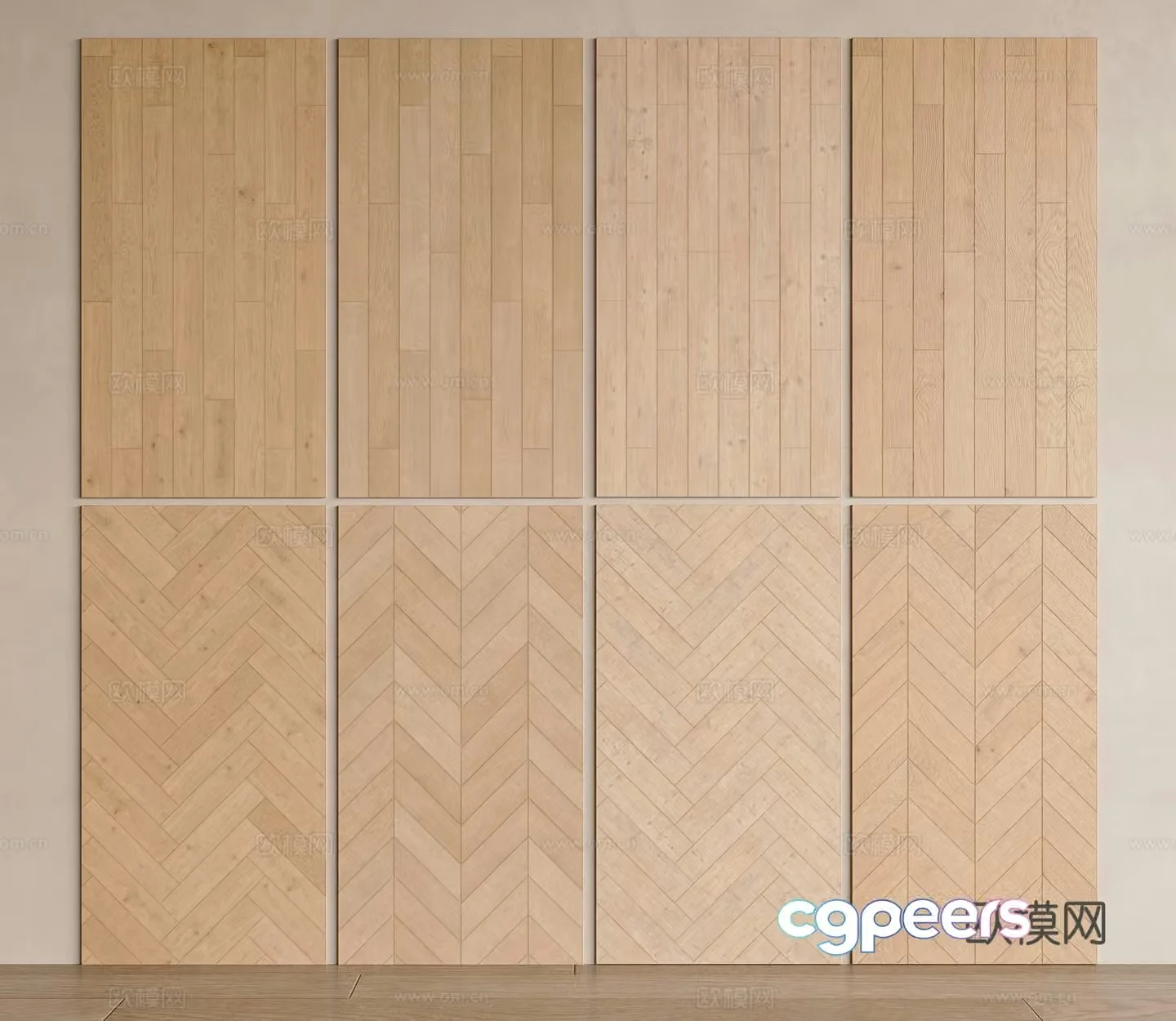 Modern floor solid wood floor herringbone wood floor fish bone wood floor wood grain brick 3D model