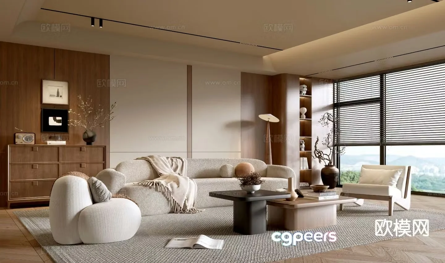 Wabi-sabi living room 3d model