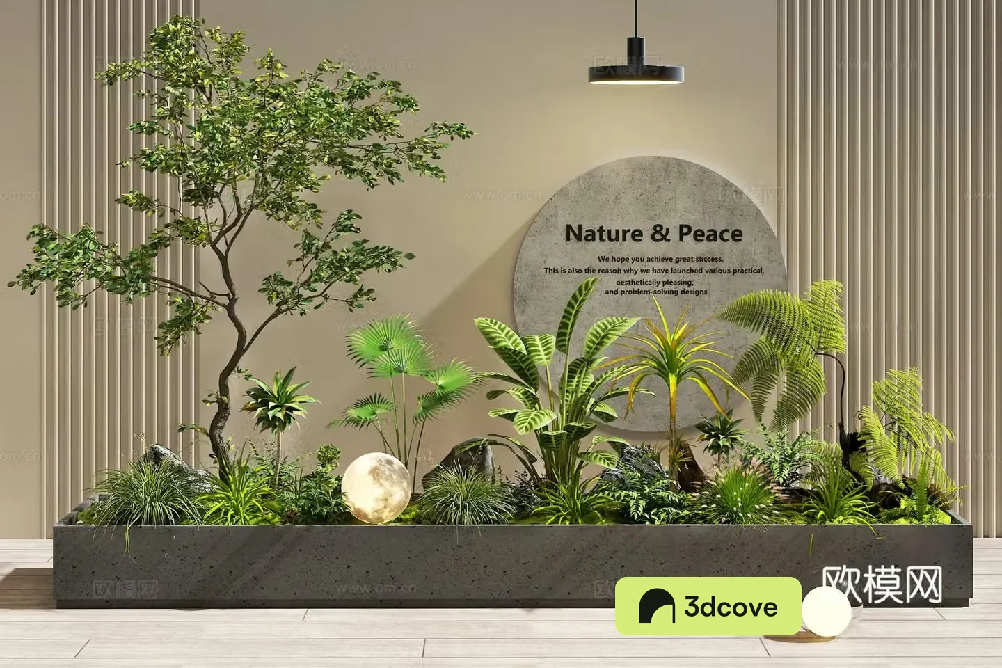 Modern interior landscape Plant pile Flower bed Flower pond Garden landscape Plant combination