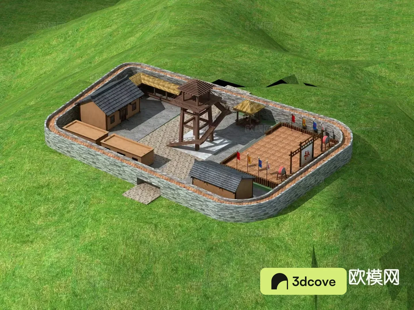 New Chinese style ancient mountain village
