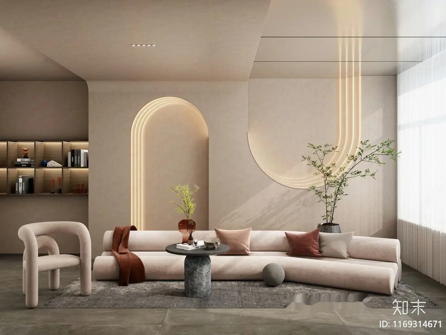 Modern Living Room 3D Model – 16232 – VRAY Render