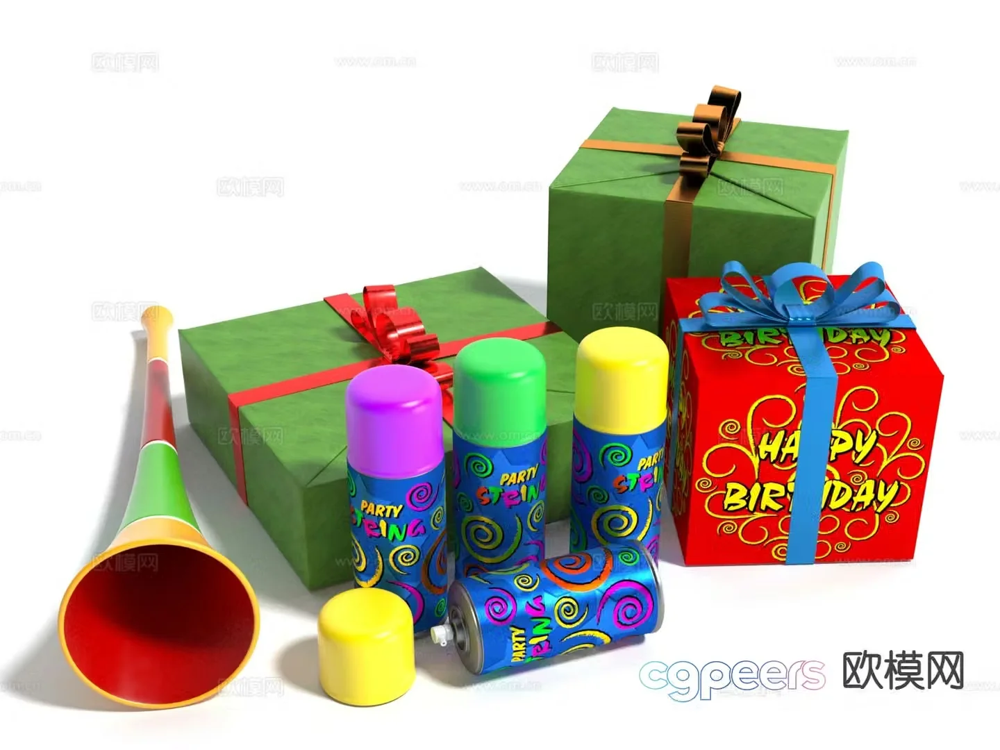 modern spray gift box holiday supplies 3d model